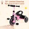 Metal Tricycle Kids Trike with Adjustable Seat and Storage Basket for Ages 3-5 Years